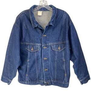 💙 Vintage USA Made Mens XL Blue Denim Jacket 90s Workwear Trucker 💙